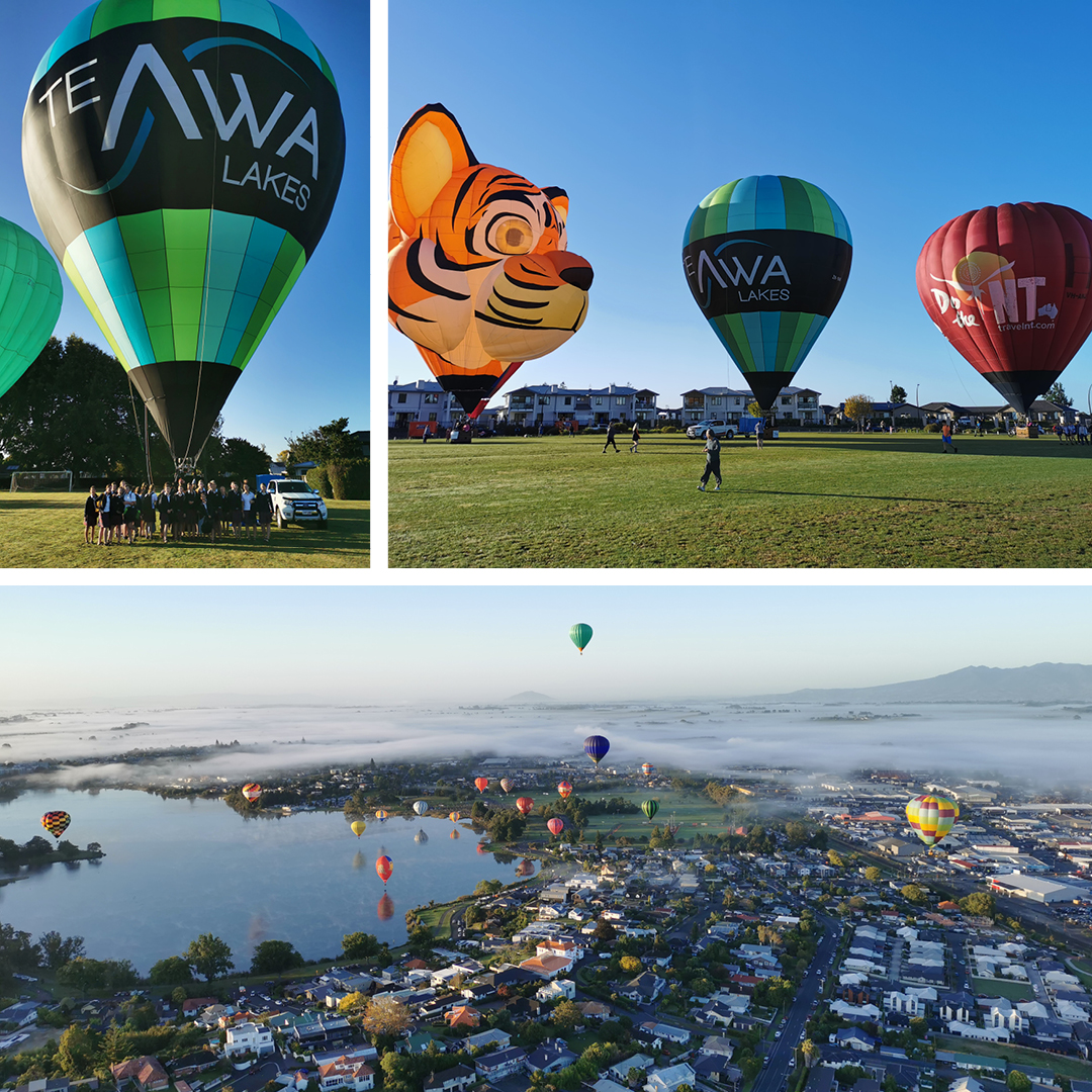 Te Awa Lakes flies with Balloons Over Waikato The Perry Group